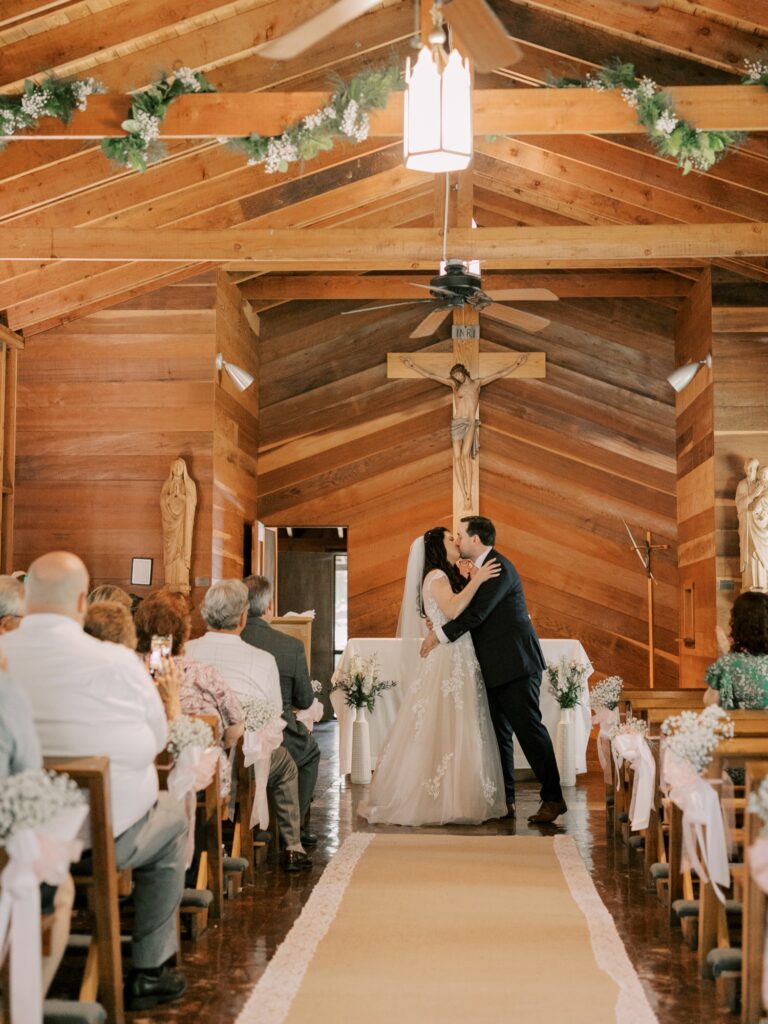 Summer catholic wedding at Saint Eleanor Regina Chapel in Newville Pennsylvania													